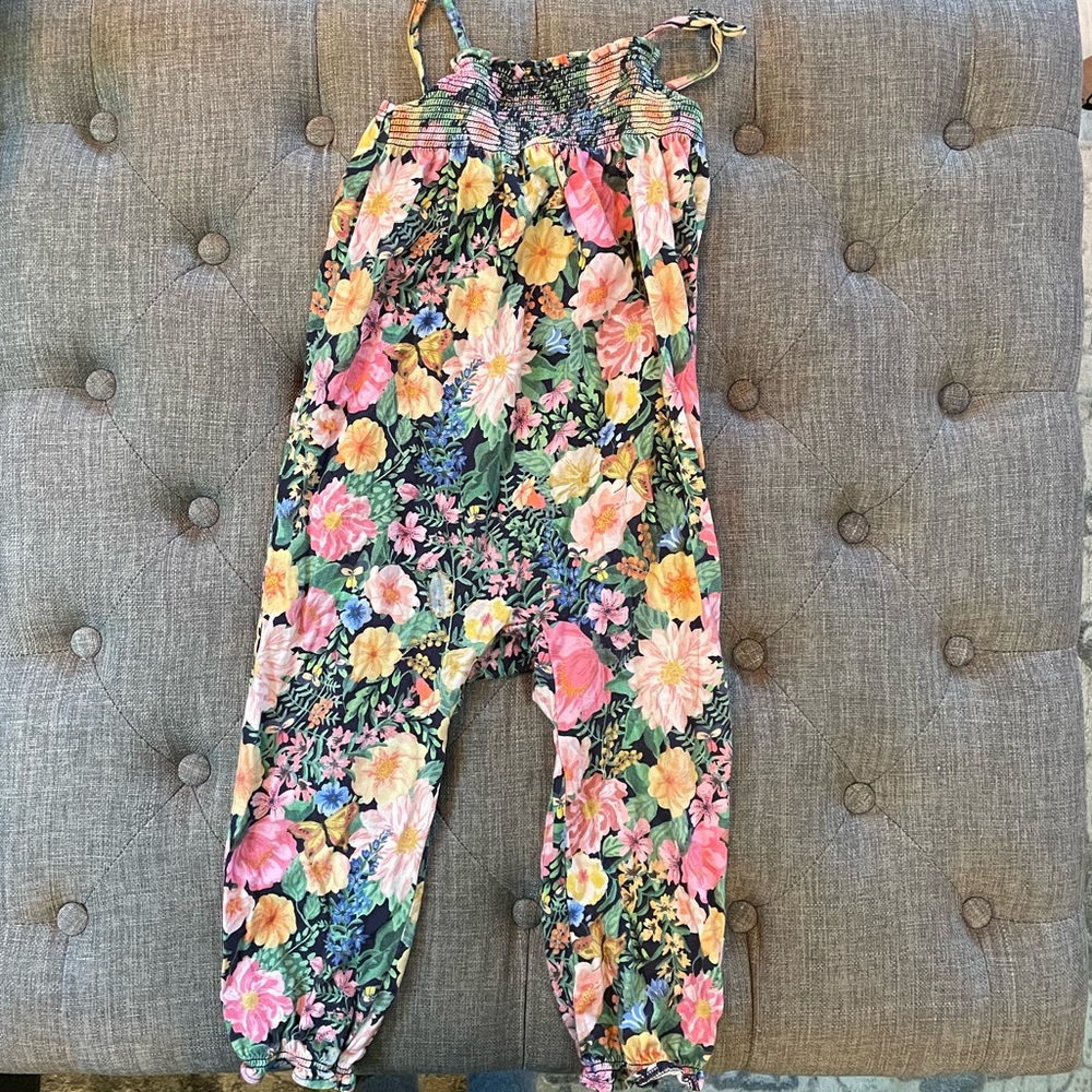 H&M Organic Floral Toddler Girl Jumpsuit 3T